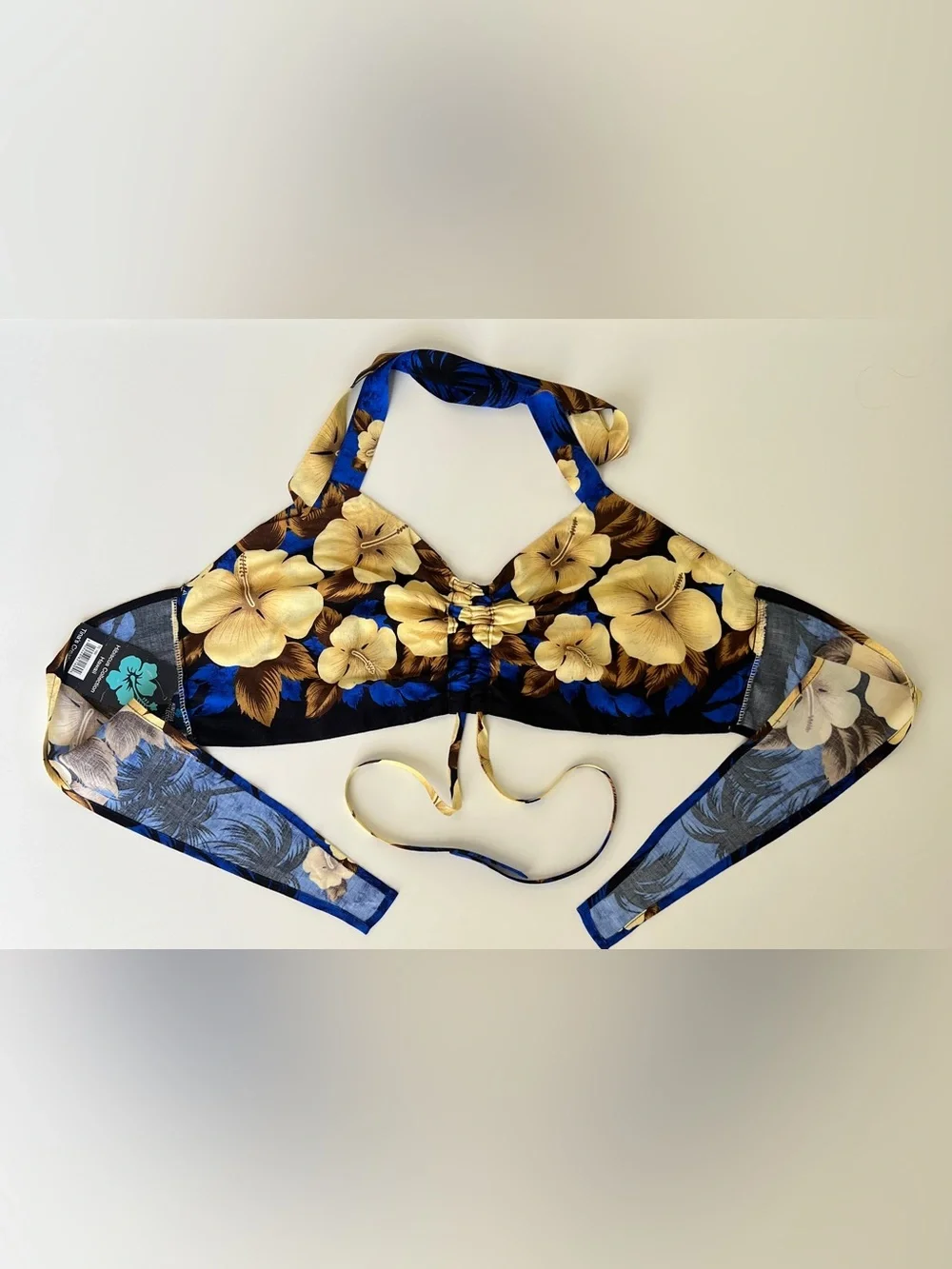 Hibiscus Collection Hawaii Floral Halter Top NWT Tropical Rayon - Picture 3 of 10